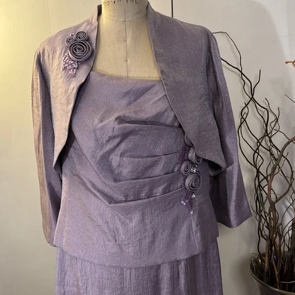 KM collections by Milla Bell lavender mother of the bride dress with jac… - Picture 2 of 9